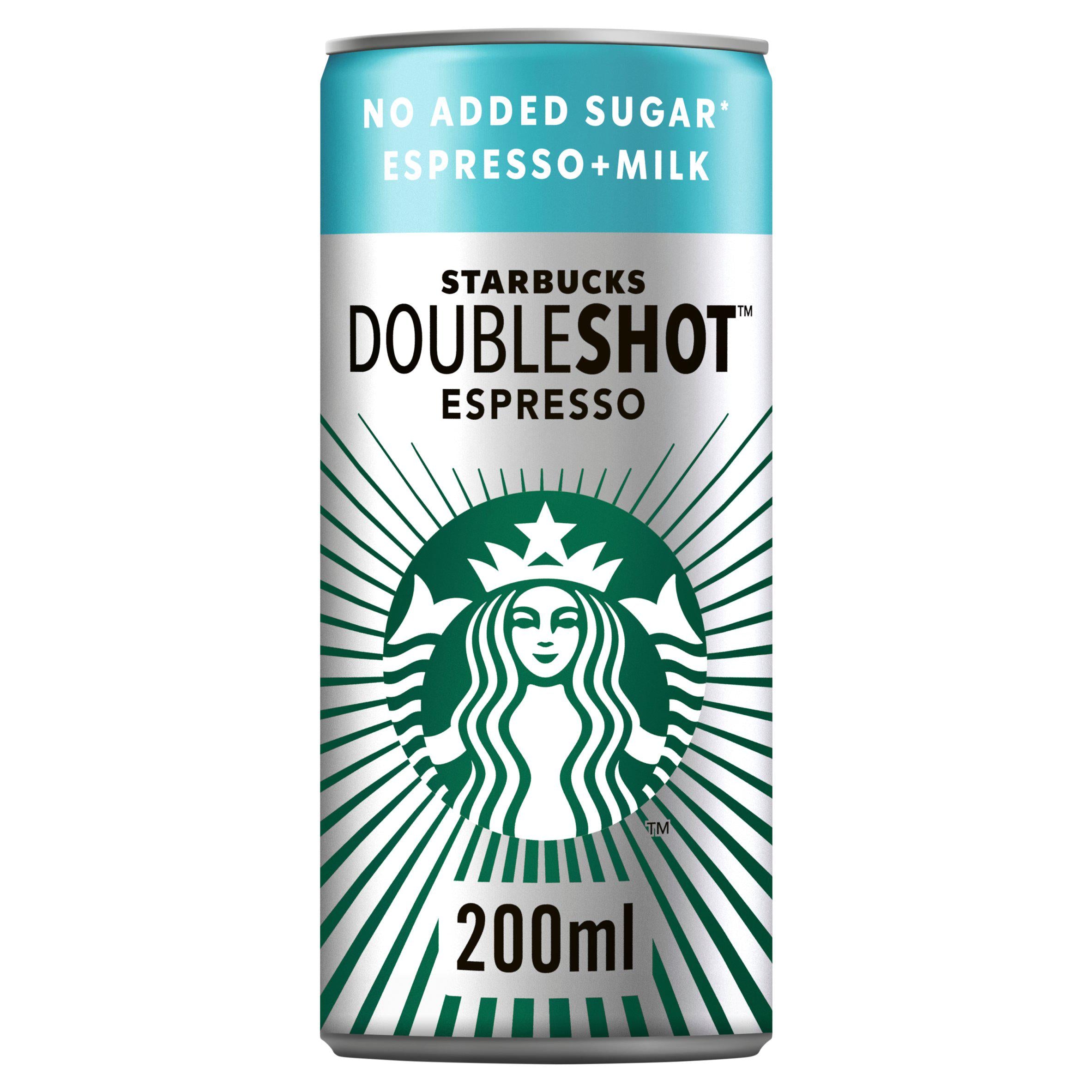 Starbucks DoubleShot Espresso No Added Sugar Iced Coffee Drink 200ml All coffee Sainsburys
