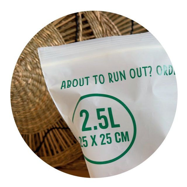 Eco Green Living Certified Compostable Large 2.5L Resealable Ziplock Bags 15 per pack