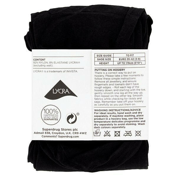 Superdrug 3 Pack 40 Denier Knee High Lycra Tights - Black GOODS Superdrug