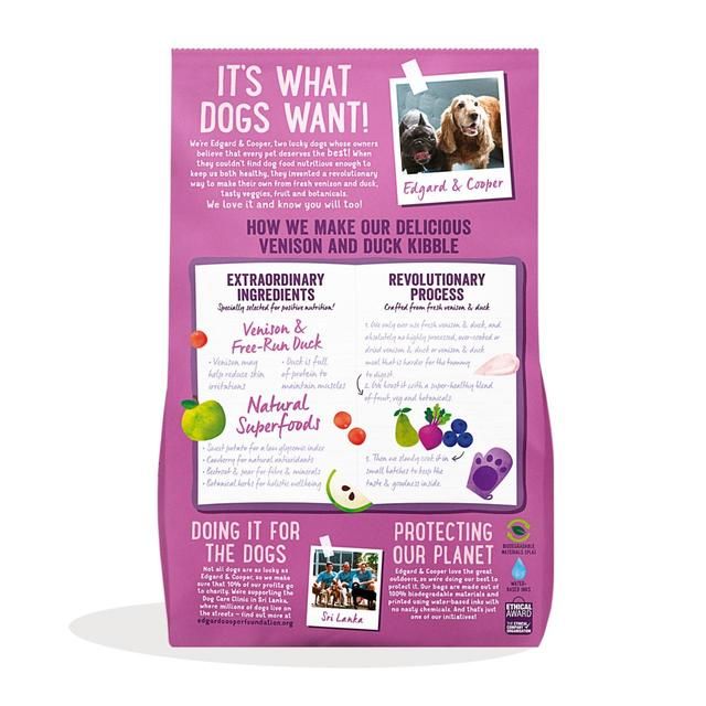 Edgard & Cooper Adult Grain Free Dry Dog Food with Venison & Free-Run Duck   12kg