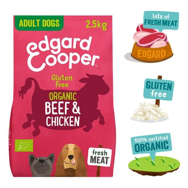 Edgard & Cooper Gluten Free Dry Dog Food Organic Beef & Free-Range Chicken   2.5kg