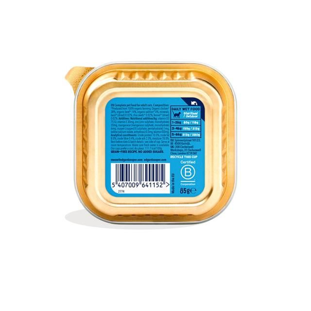 Edgard & Cooper Organic Cat Pate Adult Salmon & Chicken 85g