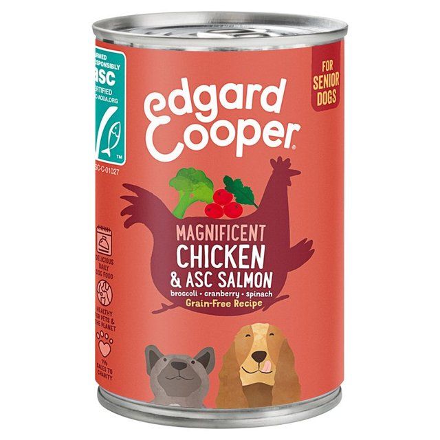 Edgard & Cooper Senior Grain Free Wet Dog Food with Chicken & Salmon   400g