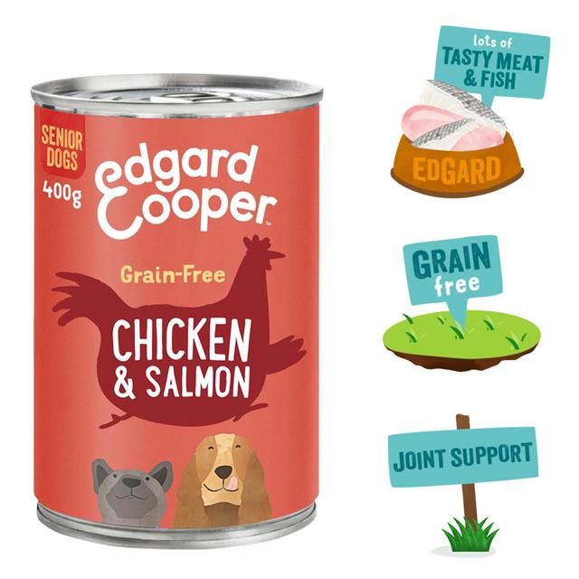 Edgard & Cooper Senior Grain Free Wet Dog Food with Chicken & Salmon   400g