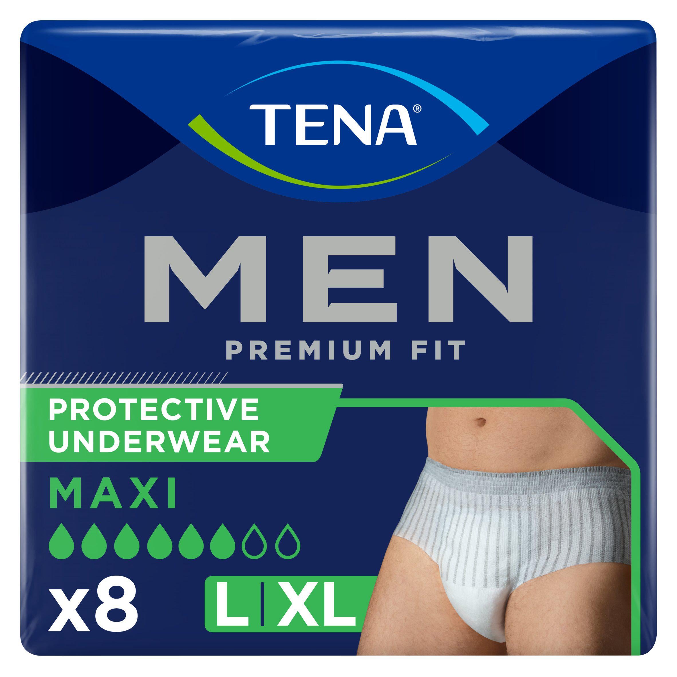 TENA Men Premium Fit Incontinence Pants Large x8 GOODS Sainsburys