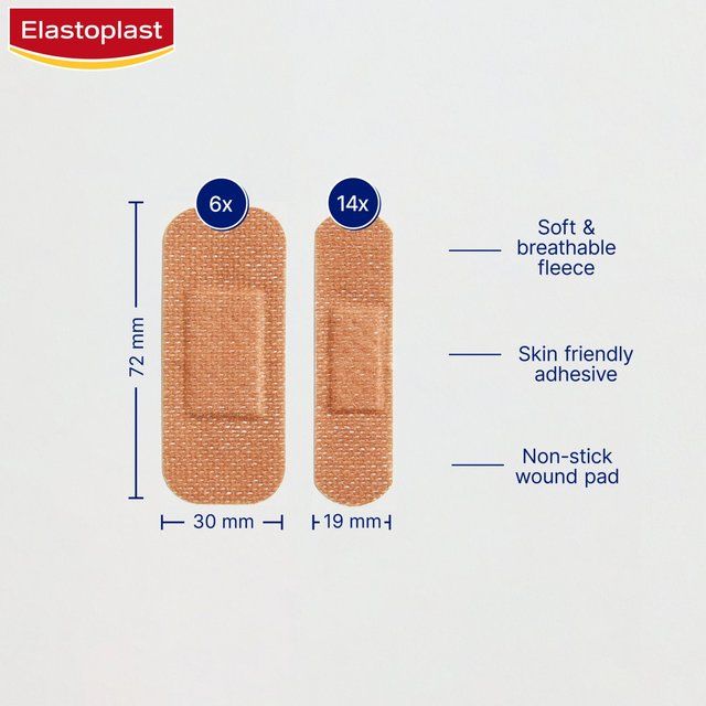 Elastoplast Sensitive Plasters Multi Tone Medium 20 Pack 20 per pack