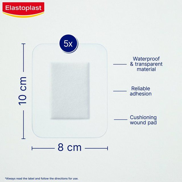 Elastoplast Waterproof Wound Pad Dressing XXL 5 per pack