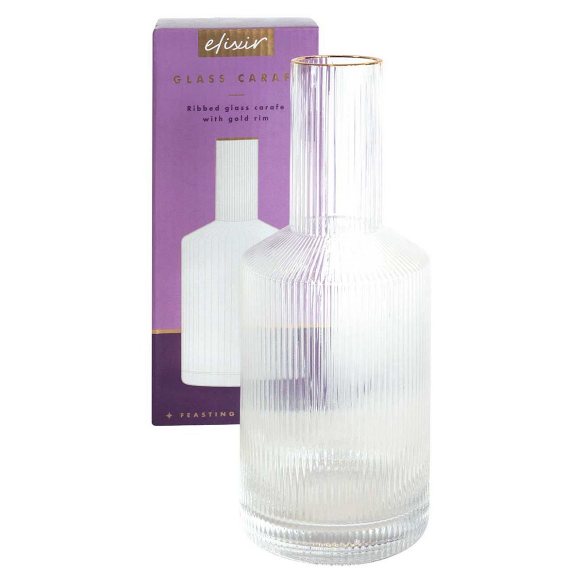 Elixir Ribbed Glass Carafe