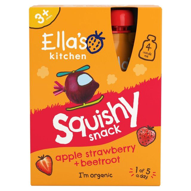 Ella's Kitchen Apple Strawberry Beet Kids Drinks Multipack Pouch 3+ Years 4 per pack