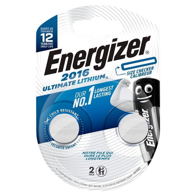 Energizer 2016 Lithium Coin Battery 2 per pack