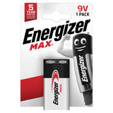 Energizer Max 9V Alkaline Batteries x1