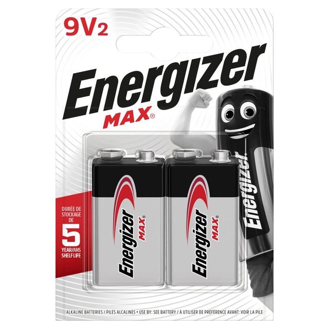 Energizer Max 9V Batteries Alkaline 2 per pack