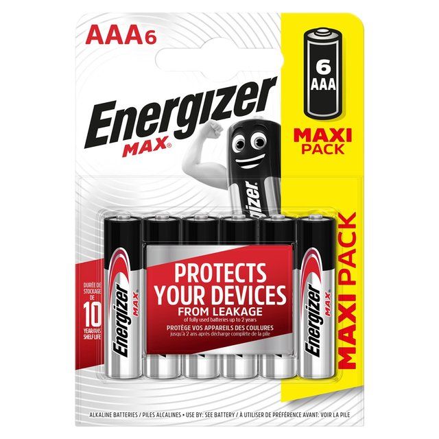 Energizer Max AAA Batteries Alkaline 6 per pack