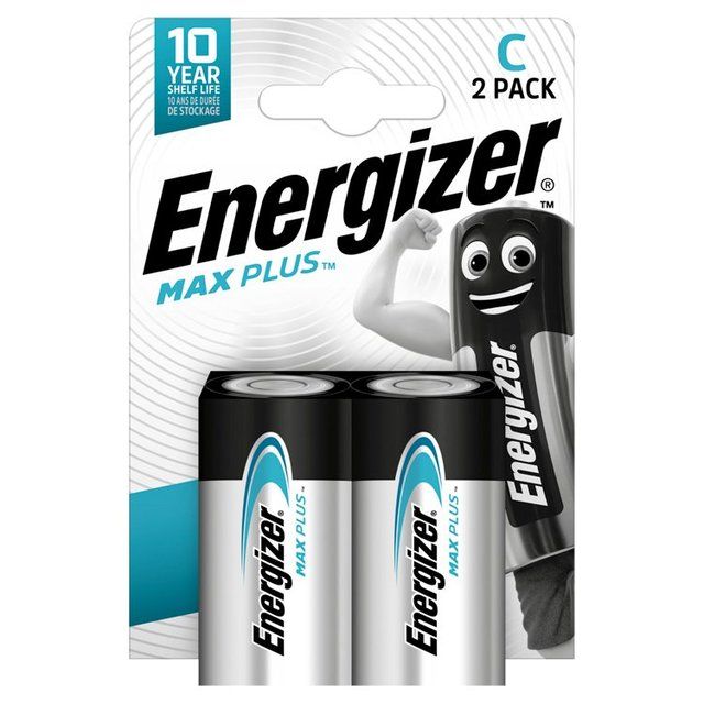 Energizer Max Plus C Batteries Alkaline 2 per pack