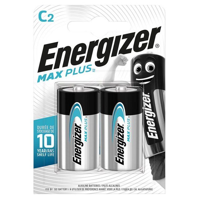 Energizer Max Plus C Batteries Alkaline 2 per pack