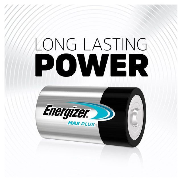 Energizer Max Plus D Batteries Alkaline 2 per pack