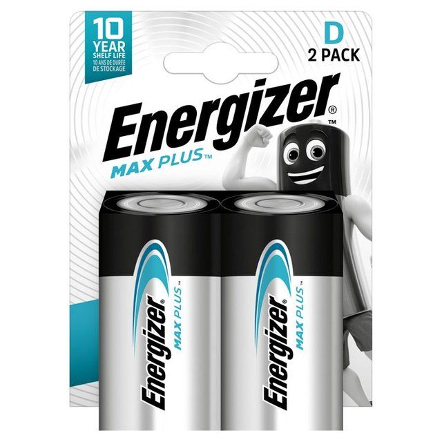Energizer Max Plus D Batteries Alkaline 2 per pack