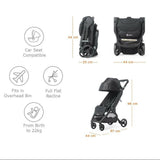 Ergobaby Metro+ Compact City Stroller with Carry Bag - Slate Grey