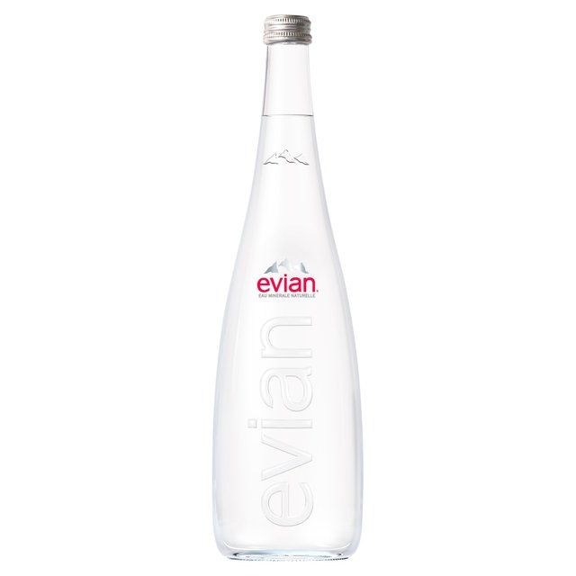 Evian Still Mineral Water Glass Bottle 750ml