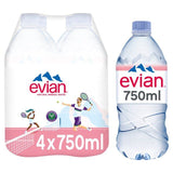 Evian Still Mineral Water Sports Cap 4 x 750ml