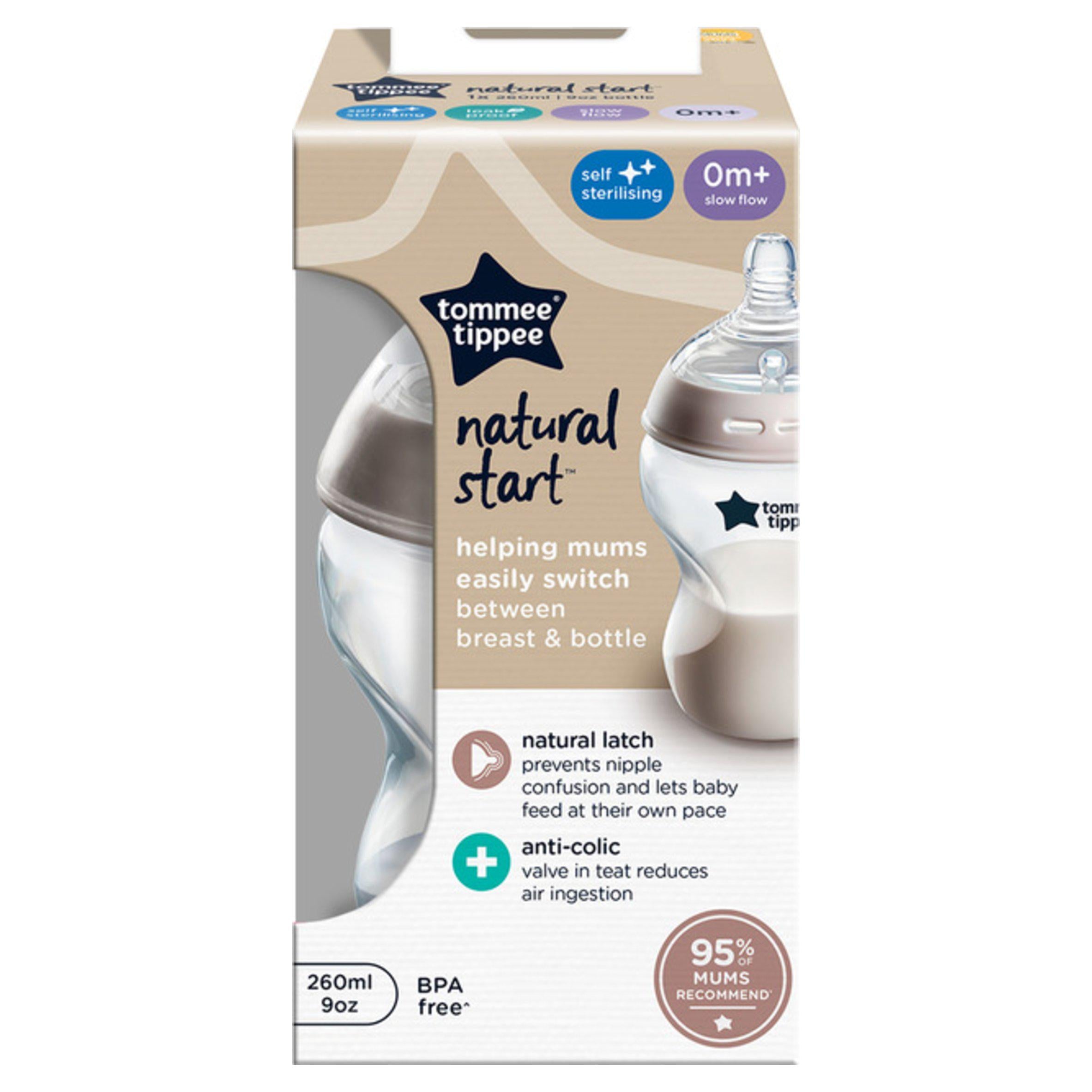 Tommee Tippee Closer to Nature 1 Baby Bottle Slow Flow 0m+ 260ml GOODS Sainsburys