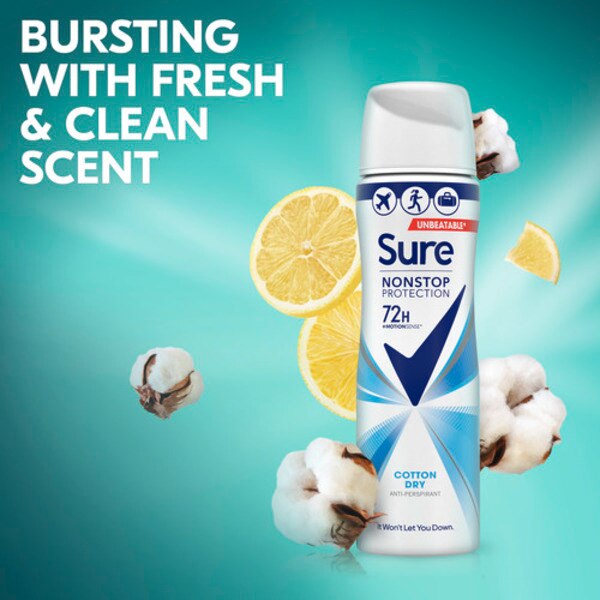 Sure Compressed Anti-Perspirant Aerosol Cotton Dry 75ml GOODS Superdrug