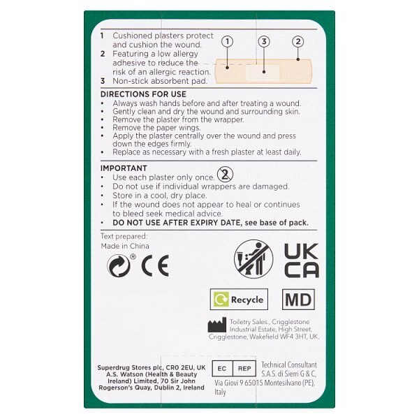 Superdrug Cushioned Plasters X 20 GOODS Superdrug