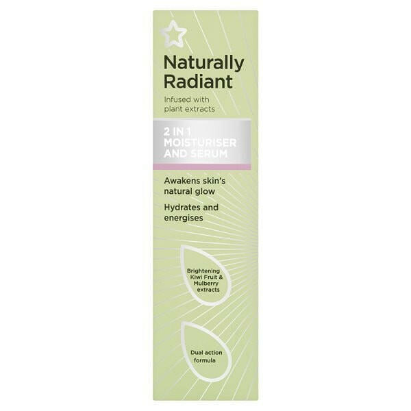 Superdrug Naturally Radiant 2 in 1 Moisturiser & Serum 50ml GOODS Superdrug