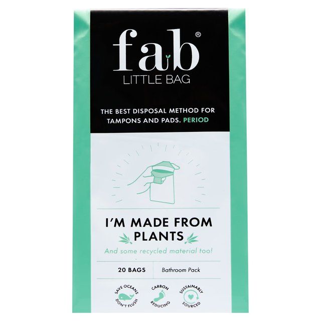 FabLittleBag Sustainably Sourced Bags for Tampons and Pads Bathroom Pack 20 per pack