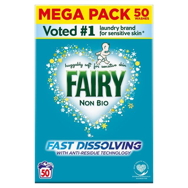 Fairy Non Bio Washing Powder 50 Washes   3kg