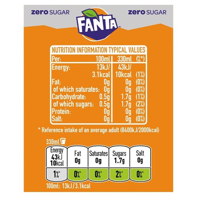 Fanta Orange Zero 8 x 330ml