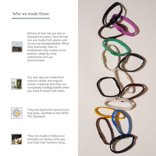 Wild & Stone | Plastic Free Hair Ties - 6 Pack - MultiColour GOODS Superdrug