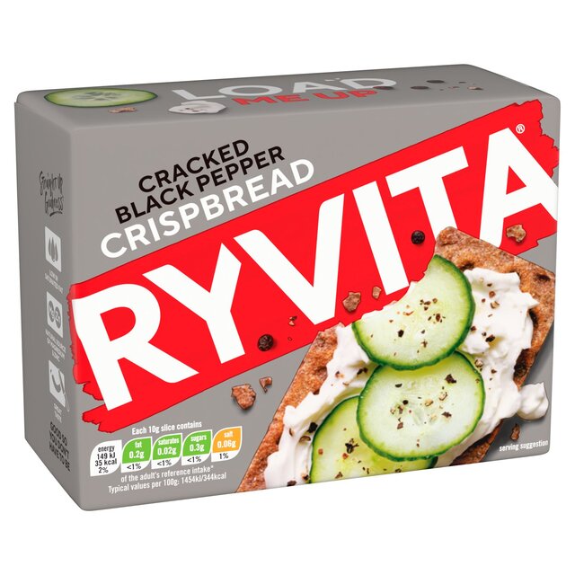 Ryvita Crispbread Cracked Black Pepper Crackers 200g - McGrocer