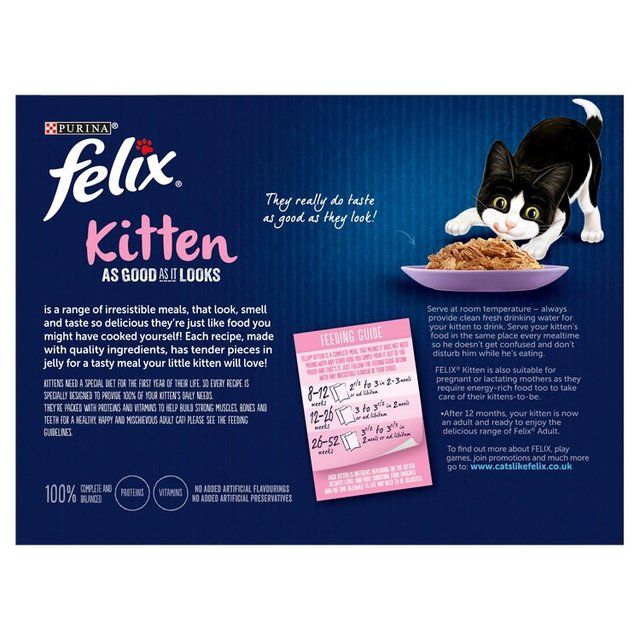 Felix As Good As it Looks Kitten Mixed in Jelly Wet Cat Food 12 x 100g