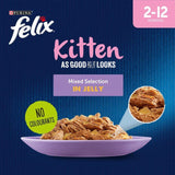 Felix As Good As it Looks Kitten Mixed in Jelly Wet Cat Food 12 x 100g