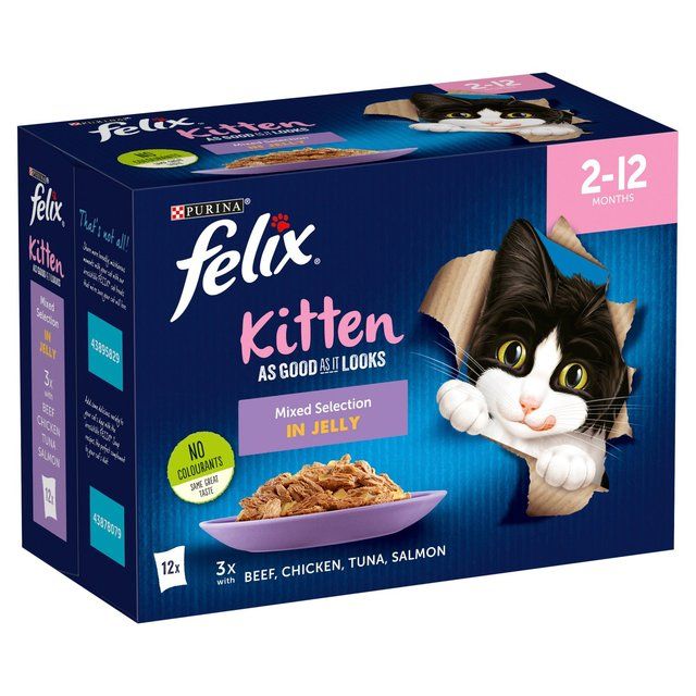 Felix As Good As it Looks Kitten Mixed in Jelly Wet Cat Food 12 x 100g