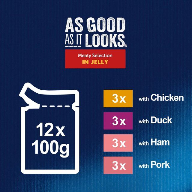Felix As Good As it Looks Meaty Selection in Jelly Wet Cat Food 12 x 100g