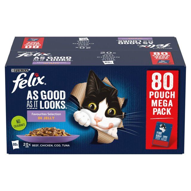 Felix As Good As it Looks Mixed Selection in Jelly Wet Cat Food 80 x 100g