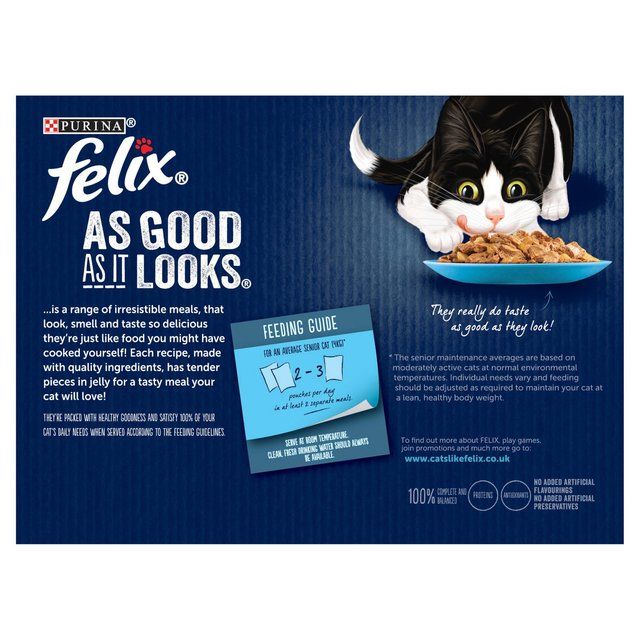 Felix As Good As it Looks Senior 7+ Fish in Jelly Wet Cat Food 12 x 100g