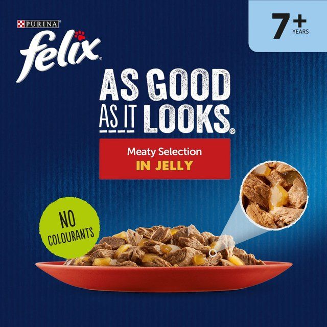 Felix As Good As it Looks Senior 7+ Meat in Jelly Wet Cat Food 12 x 100g