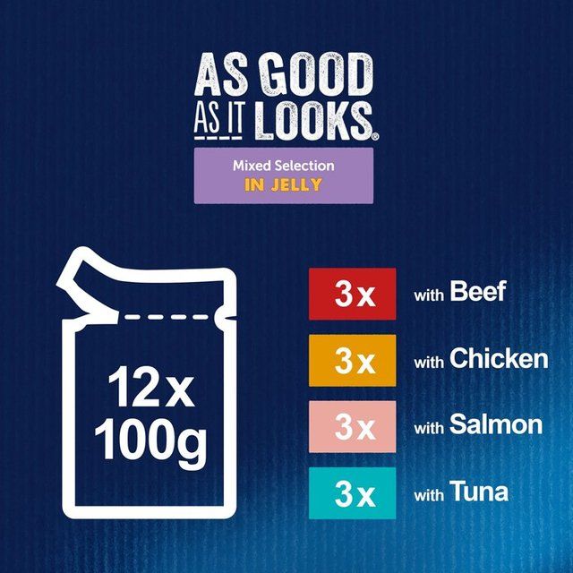 Felix As Good As it Looks Senior 7+ Mixed in Jelly Wet Cat Food 12 x 100g