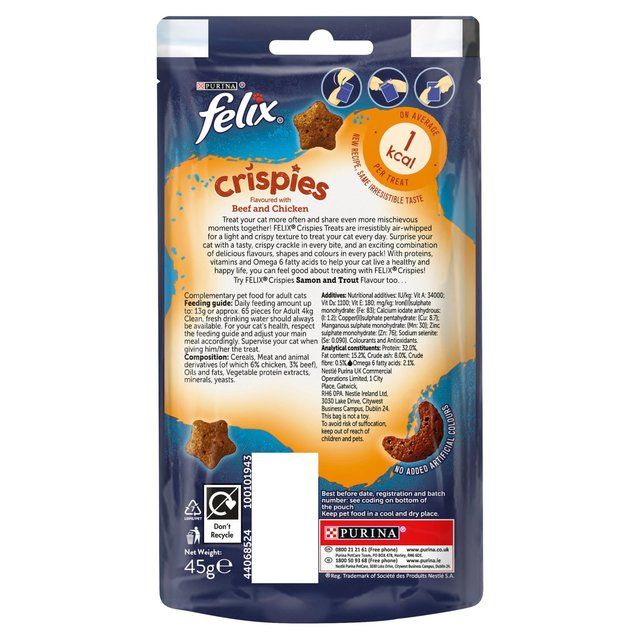 Felix Crispies Chicken & Beef Cat Treats 45g