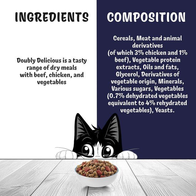 Felix Doubly Delicious Beef Chicken & Vegetables Dry Cat Food 2kg