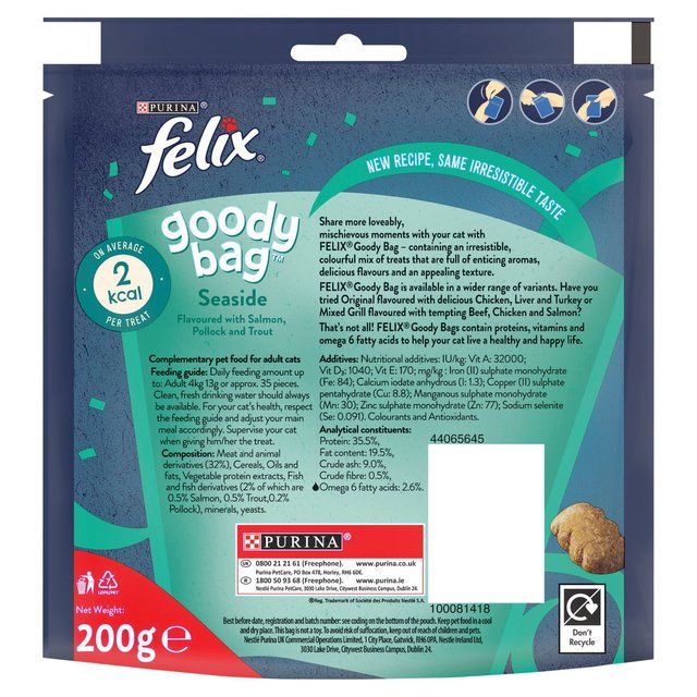 Felix Goody Bag Seaside Salmon Pollock & Trout Cat Treats 200g