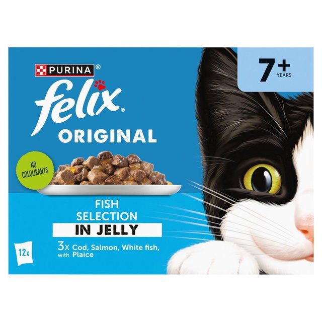 Felix Original Cat Food Senior 7+ Fish Selection in Jelly Wet Cat Food 12 x 85g