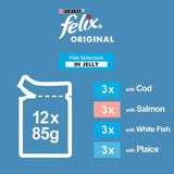 Felix Original Cat Food Senior 7+ Fish Selection in Jelly Wet Cat Food 12 x 85g