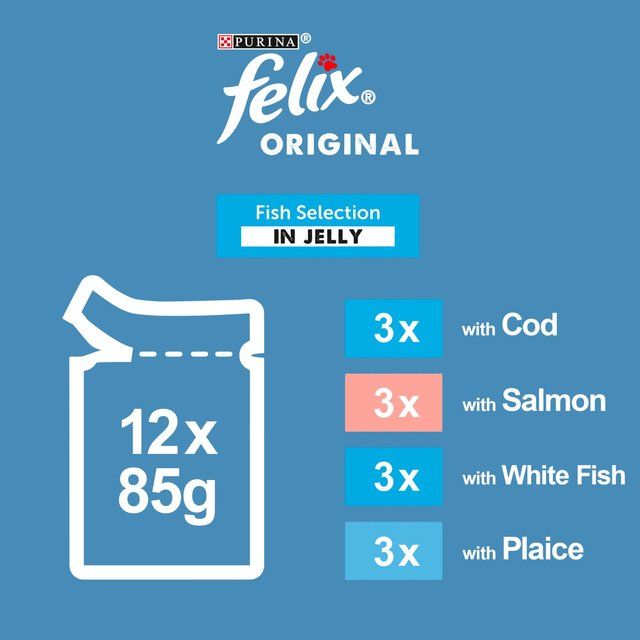 Felix Original Fish Selection in Jelly Wet Cat Food 12 x 85g