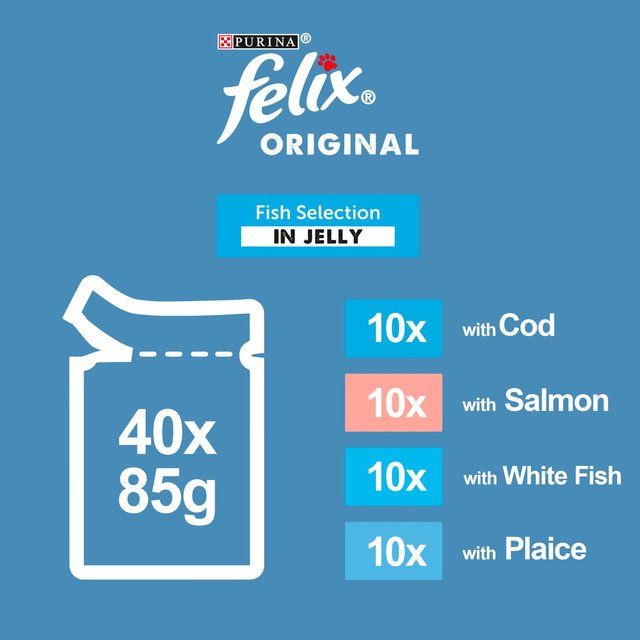 Felix Original Fish Selection in Jelly Wet Cat Food 40 x 85g