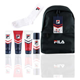 FILA Back Pack Gift containing 3 x 200ml FILA Hair & Body Wash, Body Spray and FILA Sports Socks