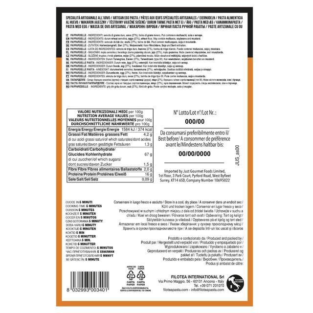 Filotea Pappardelle Artisan Egg Pasta 250g